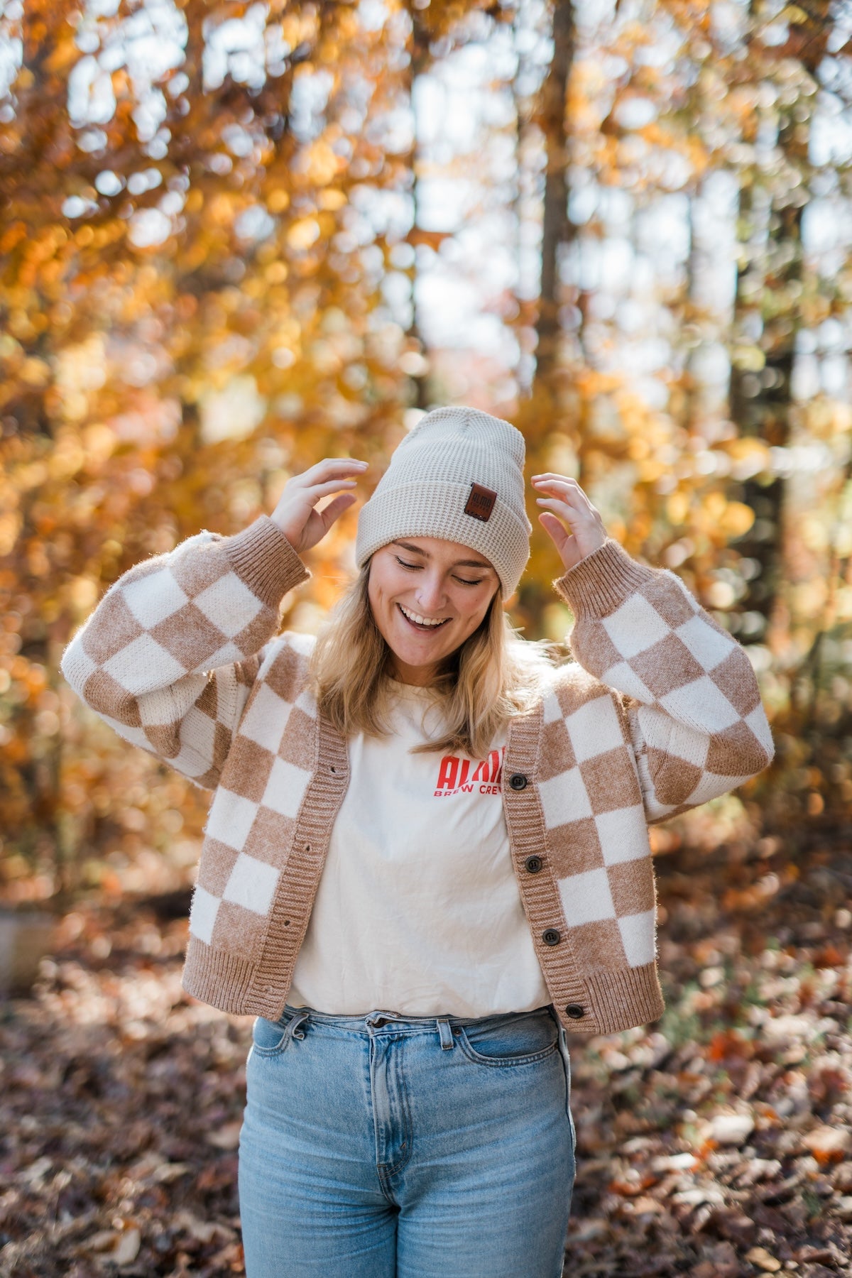 Leather Stamped Beanie