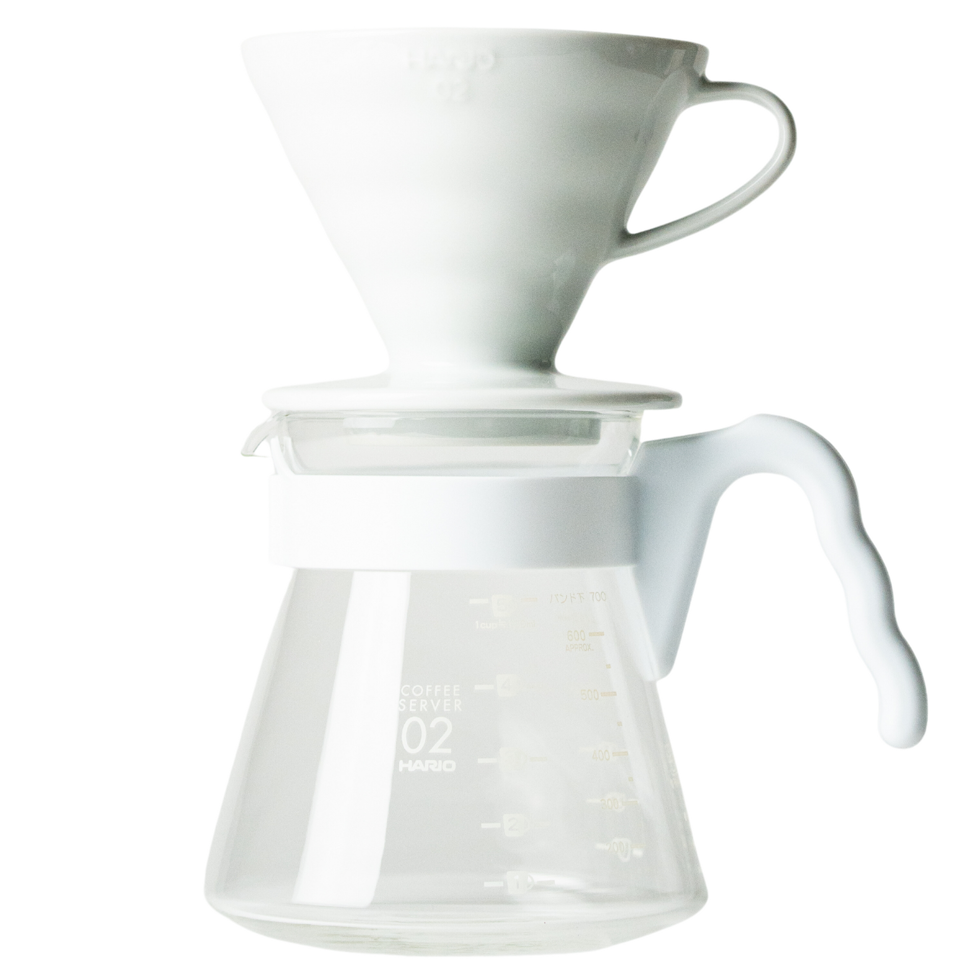  Hario V60 Pour Over Set with Ceramic Dripper, Glass Server,  Scoop and Filters, Size 02, White : Home & Kitchen