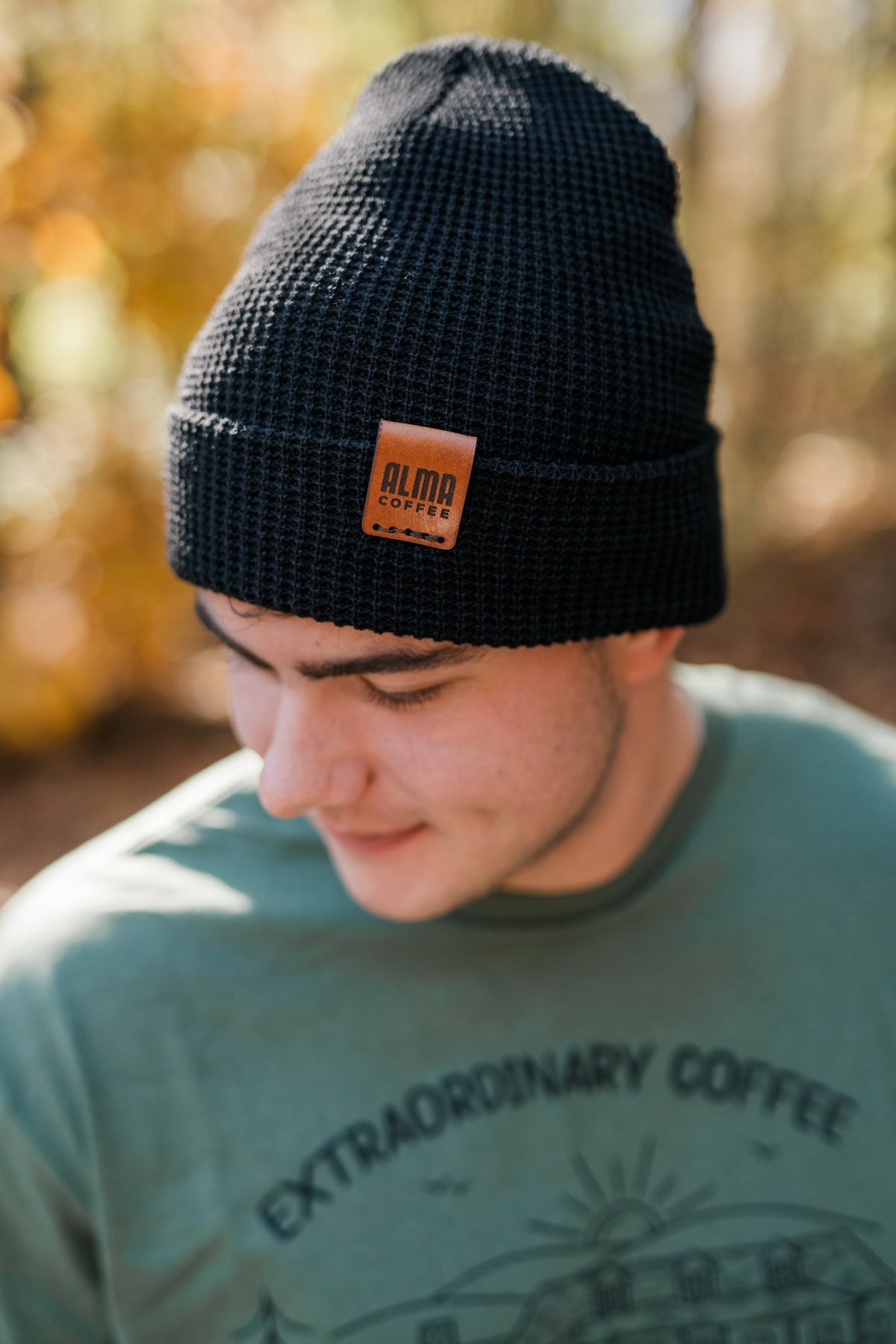 Leather Stamped Beanie