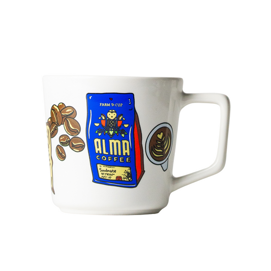 Alma Coffee farm to cup mug with custom design