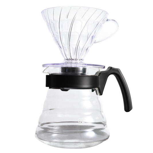 Hario plastic pour over set sold by Alma Coffee